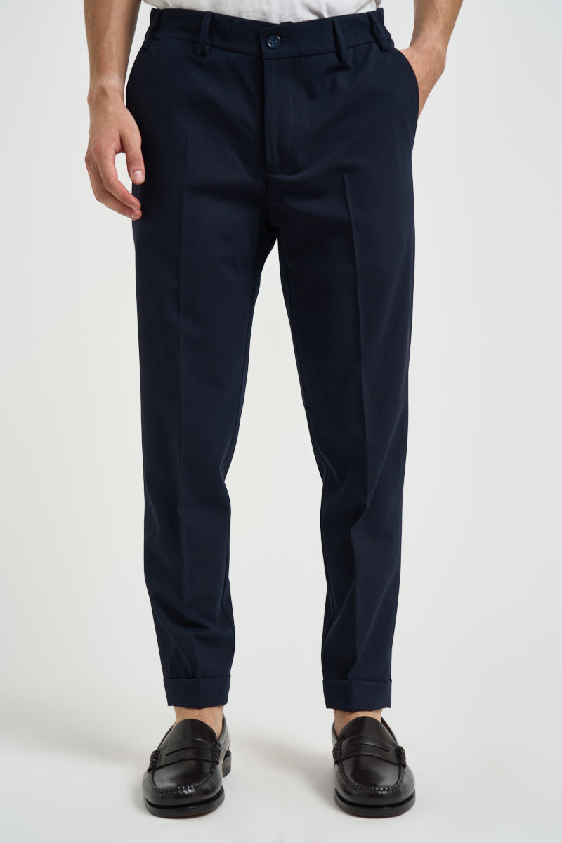 Pantaloni uomo sartoriali blu navy FALO BLU EDD 