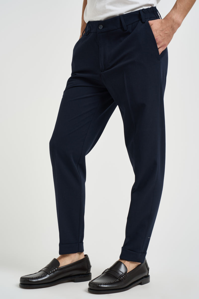 Pantaloni uomo sartoriali blu navy FALO BLU EDD 