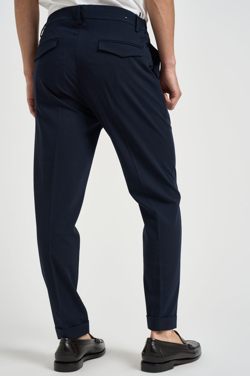 Pantaloni uomo sartoriali blu navy FALO BLU EDD 