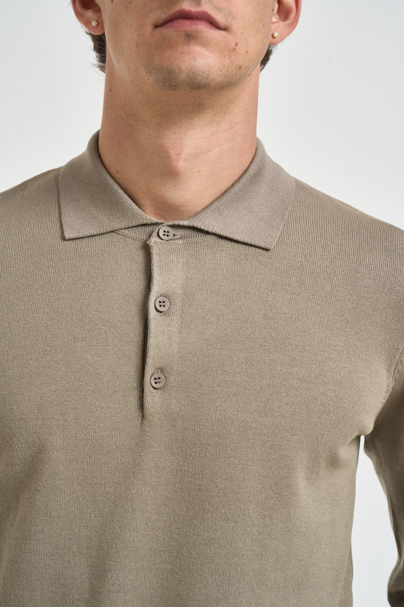 Polo uomo in maglia tortora PROSECCO KHAKI EDD 