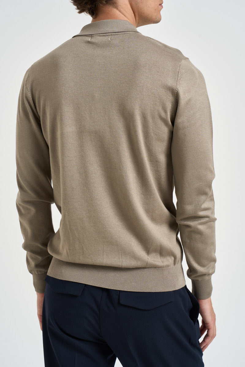 Polo uomo in maglia tortora PROSECCO KHAKI EDD 