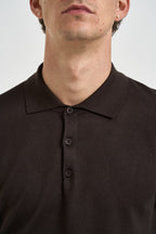 Polo uomo in maglia marrone scuro PROSECCO MORO EDD 