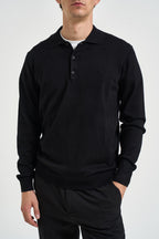 Polo uomo in maglia nera PROSECCO NERO EDD 