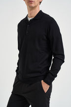 Polo uomo in maglia nera PROSECCO NERO EDD 
