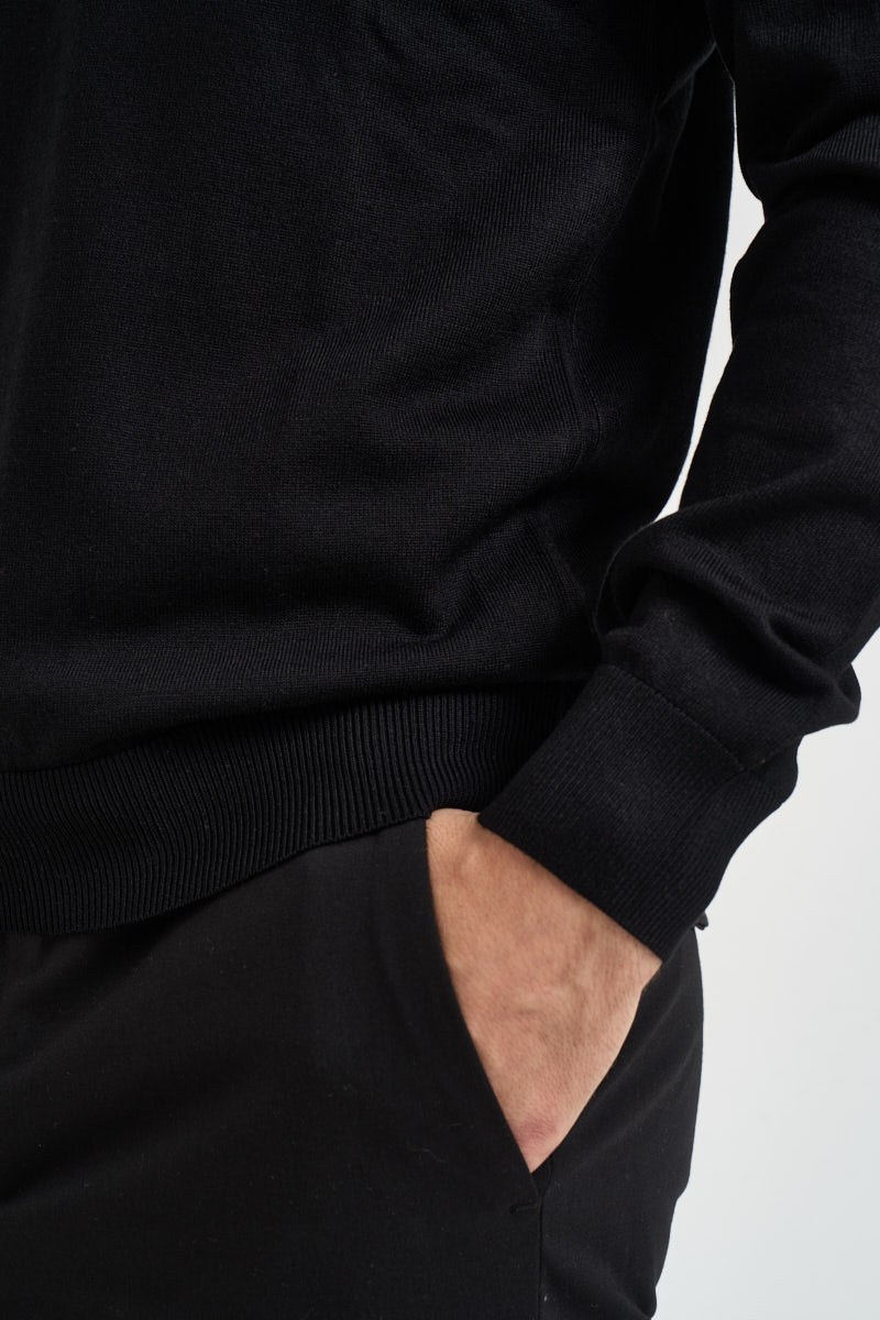 Polo uomo in maglia nera PROSECCO NERO EDD 