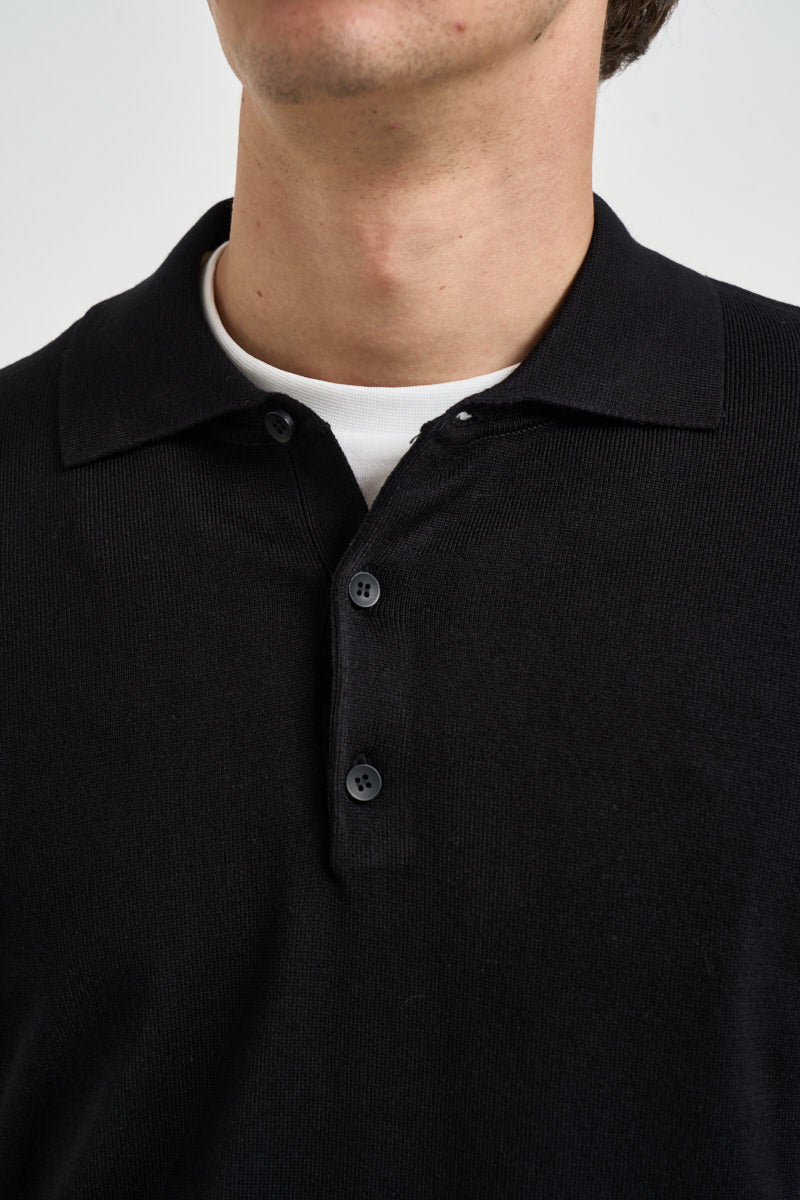 Polo uomo in maglia nera PROSECCO NERO EDD 