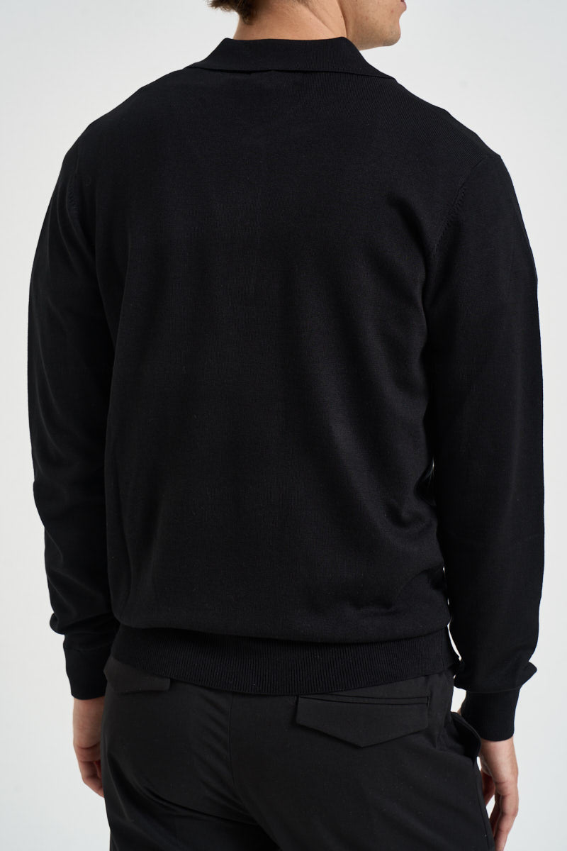 Polo uomo in maglia nera PROSECCO NERO EDD 
