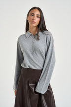 Polo donna in maglia grigia 0011 GRIGIO ELEH 