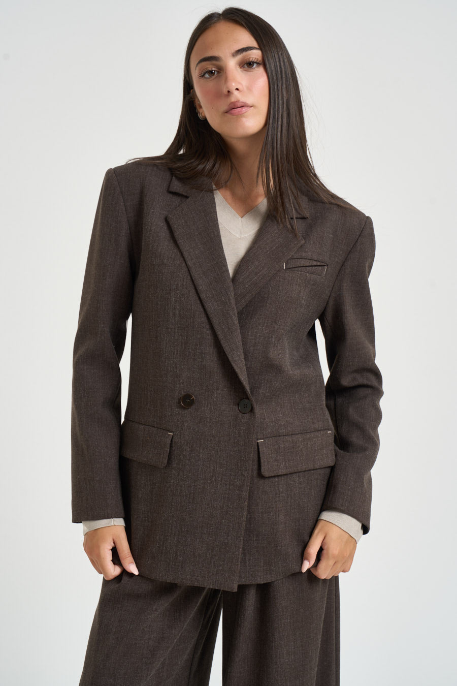 Blazer donna doppiopetto marrone 0012 MORO ELEH 