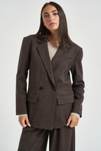 Blazer donna doppiopetto marrone 0012 MORO ELEH 