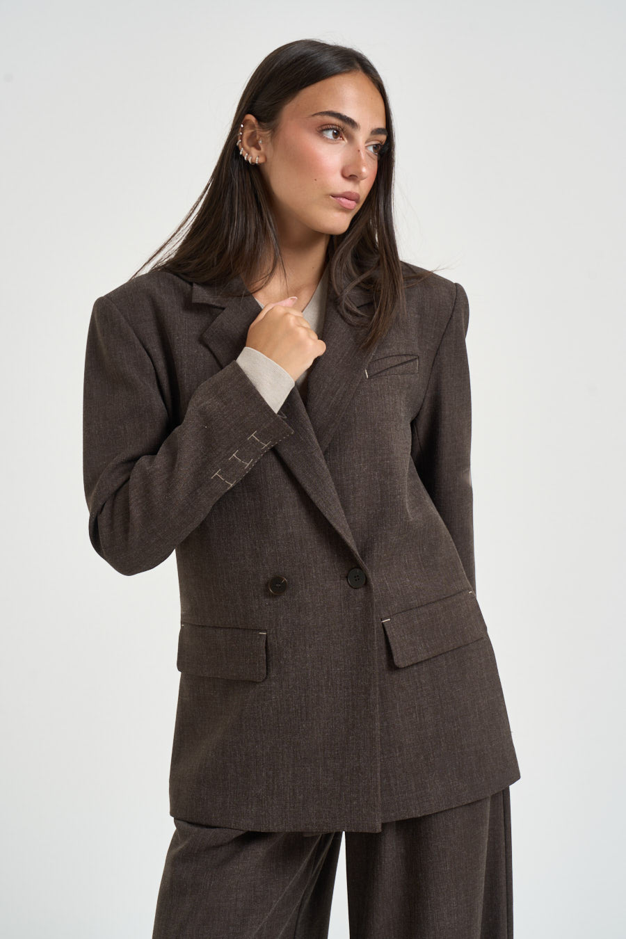 Blazer donna doppiopetto marrone 0012 MORO ELEH 
