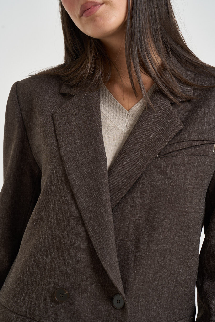 Blazer donna doppiopetto marrone 0012 MORO ELEH 