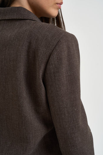 Blazer donna doppiopetto marrone - 5