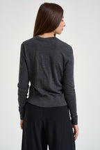 Cardigan donna con bottoni grigio antracite 0015 GRIGIO ELEH 