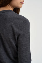 Cardigan donna con bottoni grigio antracite 0015 GRIGIO ELEH 