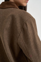 Bomber donna con collo in velluto marrone 0016 MARRONE ELEH 