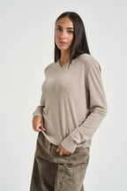Maglia donna in lana tortora 0019 BEIGE ELEH 