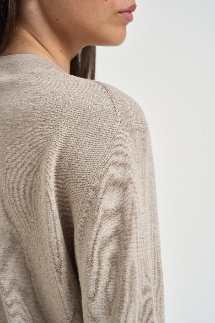 Maglia donna in lana tortora 0019 BEIGE ELEH 