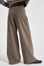 Pantaloni donna a palazzo tortora scuro 0072 GRIGIO ELEH 