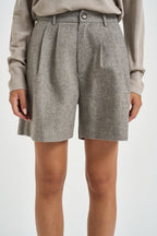 Bermuda donna con pinces grigio mélange 0089 GRIGIO ELEH 