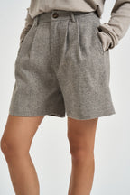 Bermuda donna con pinces grigio mélange 0089 GRIGIO ELEH 