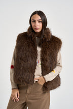 Gilet donna in ecopelliccia marrone 0129 MARRONE ELEH 