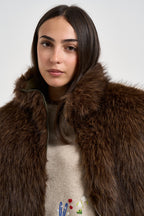 Gilet donna in ecopelliccia marrone 0129 MARRONE ELEH 