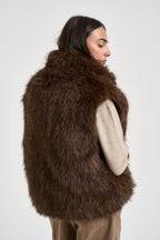 Gilet donna in ecopelliccia marrone 0129 MARRONE ELEH 