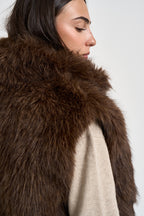 Gilet donna in ecopelliccia marrone 0129 MARRONE ELEH 