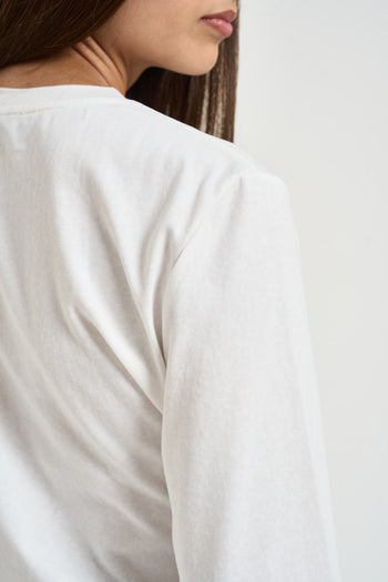 Maglia donna con fiocco frontale bianca - 5