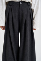 Pantaloni donna sartoriali ampi con pinces grigio antracite 0194 GRIGIO ELEH 