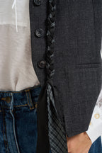 Gilet donna con lacci intrecciati grigio 0195 GRIGIO ELEH 