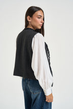 Gilet donna con lacci intrecciati grigio 0195 GRIGIO ELEH 