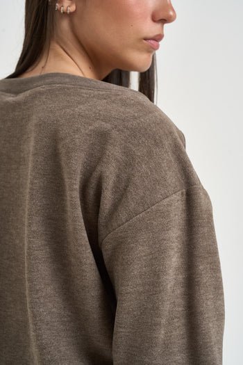 Maglia donna scollo a barca tortora - 5