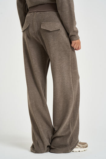 Pantalone donna tuta con coulisse tortora - 3