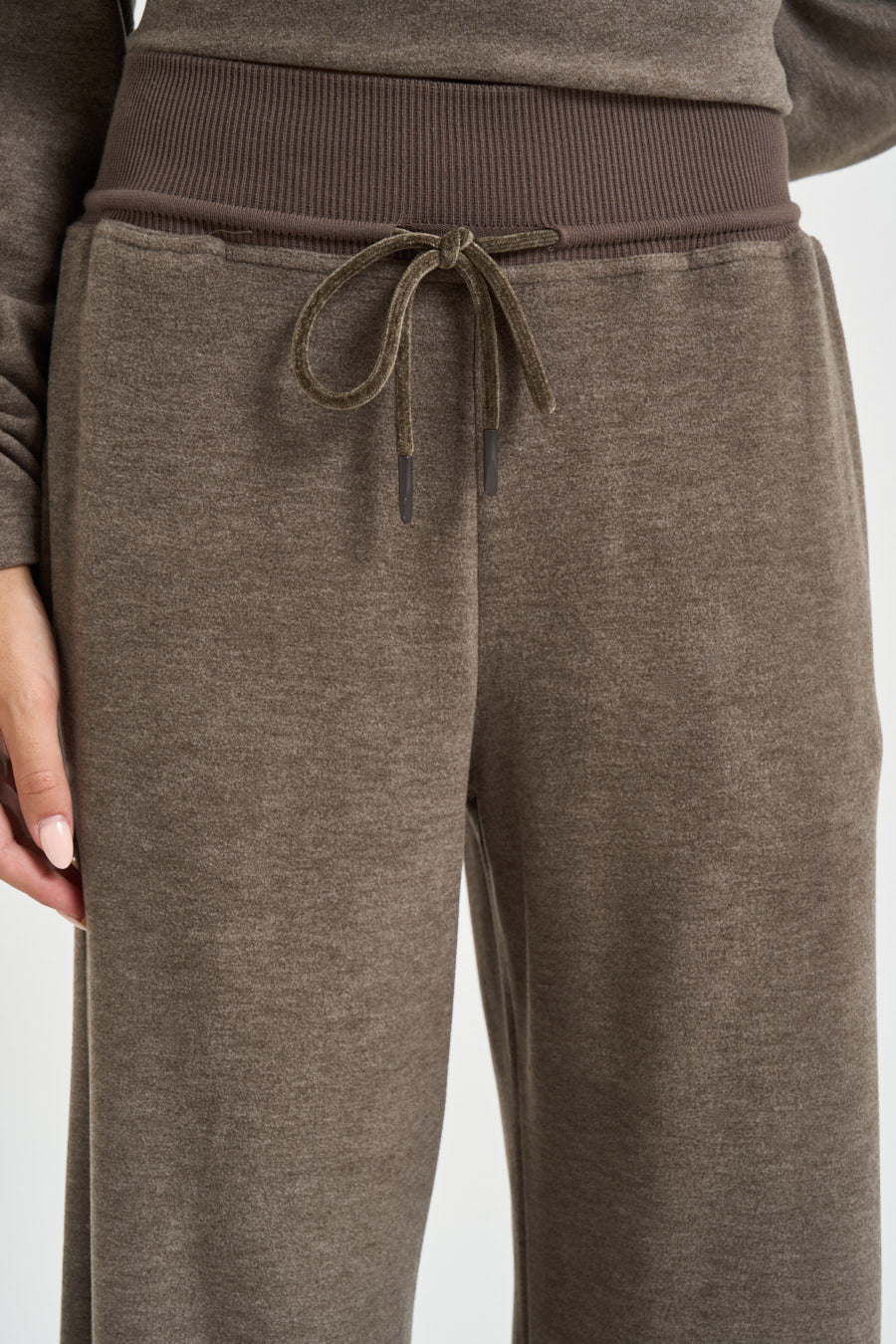 Pantalone donna tuta con coulisse tortora 0240 FANGO ELEH 