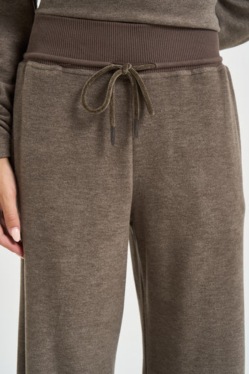 Pantalone donna tuta con coulisse tortora - 4