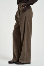 Pantalone donna effetto denim marrone 0259 FANGO ELEH 