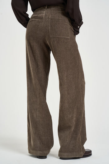Pantalone donna effetto denim marrone - 3