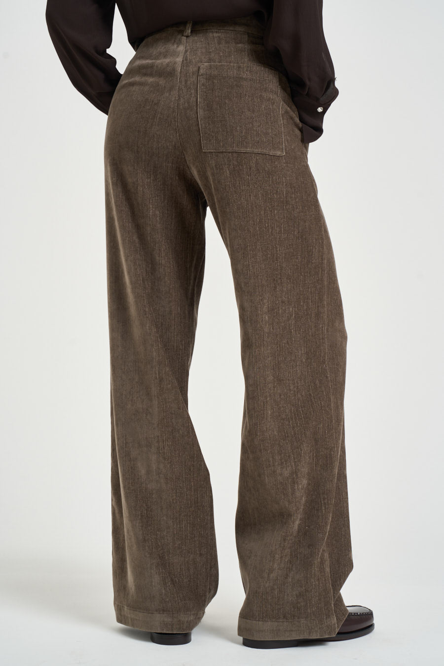 Pantalone donna effetto denim marrone 0259 FANGO ELEH 