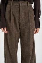 Pantalone donna effetto denim marrone 0259 FANGO ELEH 