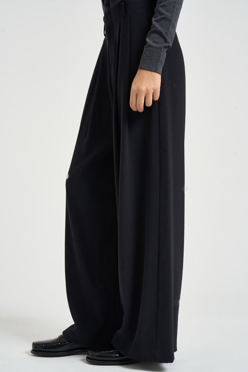 Pantaloni donna a palazzo neri - 2