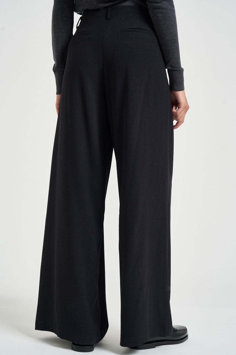 Pantaloni donna a palazzo neri 0271 NERO ELEH 
