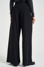 Pantaloni donna a palazzo neri 0271 NERO ELEH 
