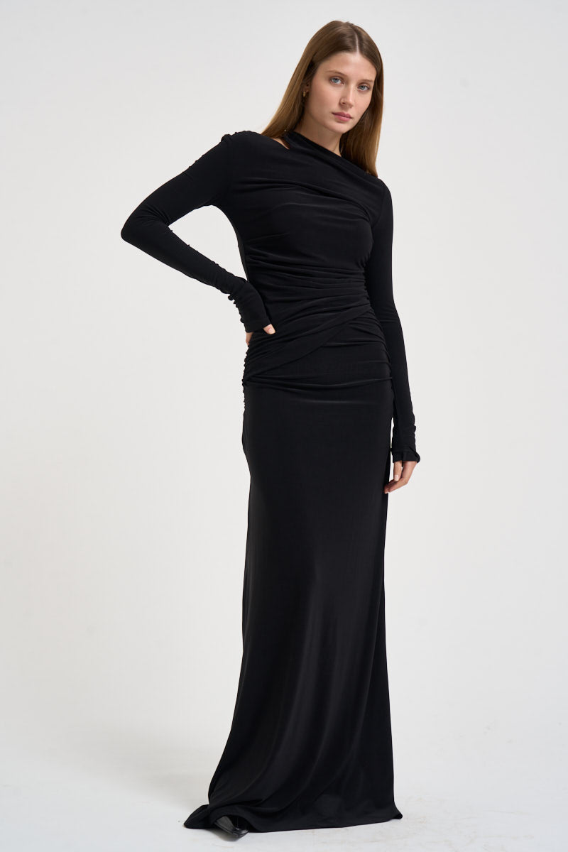 Abito donna lungo nero 0286 NERO ELEH 