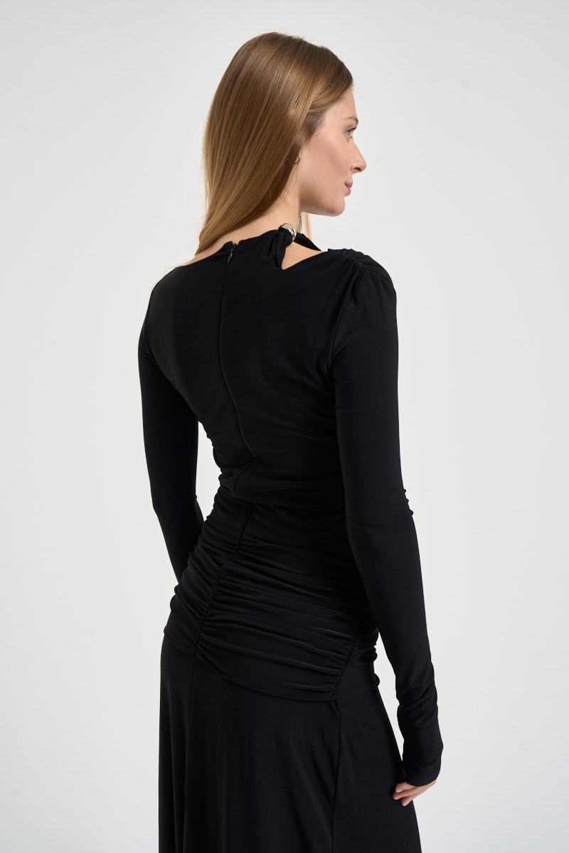 Abito donna lungo nero 0286 NERO ELEH 