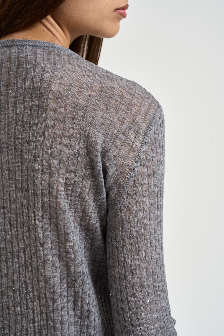 Maglia donna a coste grigia 26007 GRIGIO ELEH 