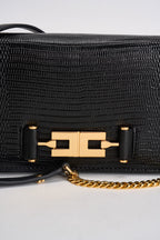 Borsa a tracolla nera dettagli oro BS08A 110 ELISABETTA FRANCHI 