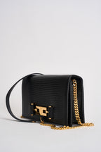 Borsa a tracolla nera dettagli oro BS08A 110 ELISABETTA FRANCHI 