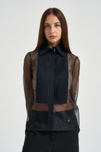 Camicia donna in organza nera CA168 110 ELISABETTA FRANCHI 